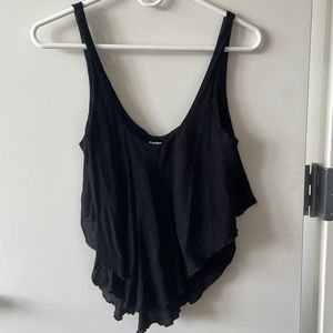 Free People flowy black layered scoop tank!